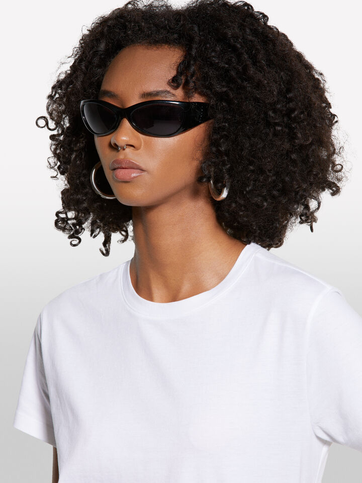 White boxy fit t-shirt - women's short sleeve t-shirts - White | Sisley image number 4